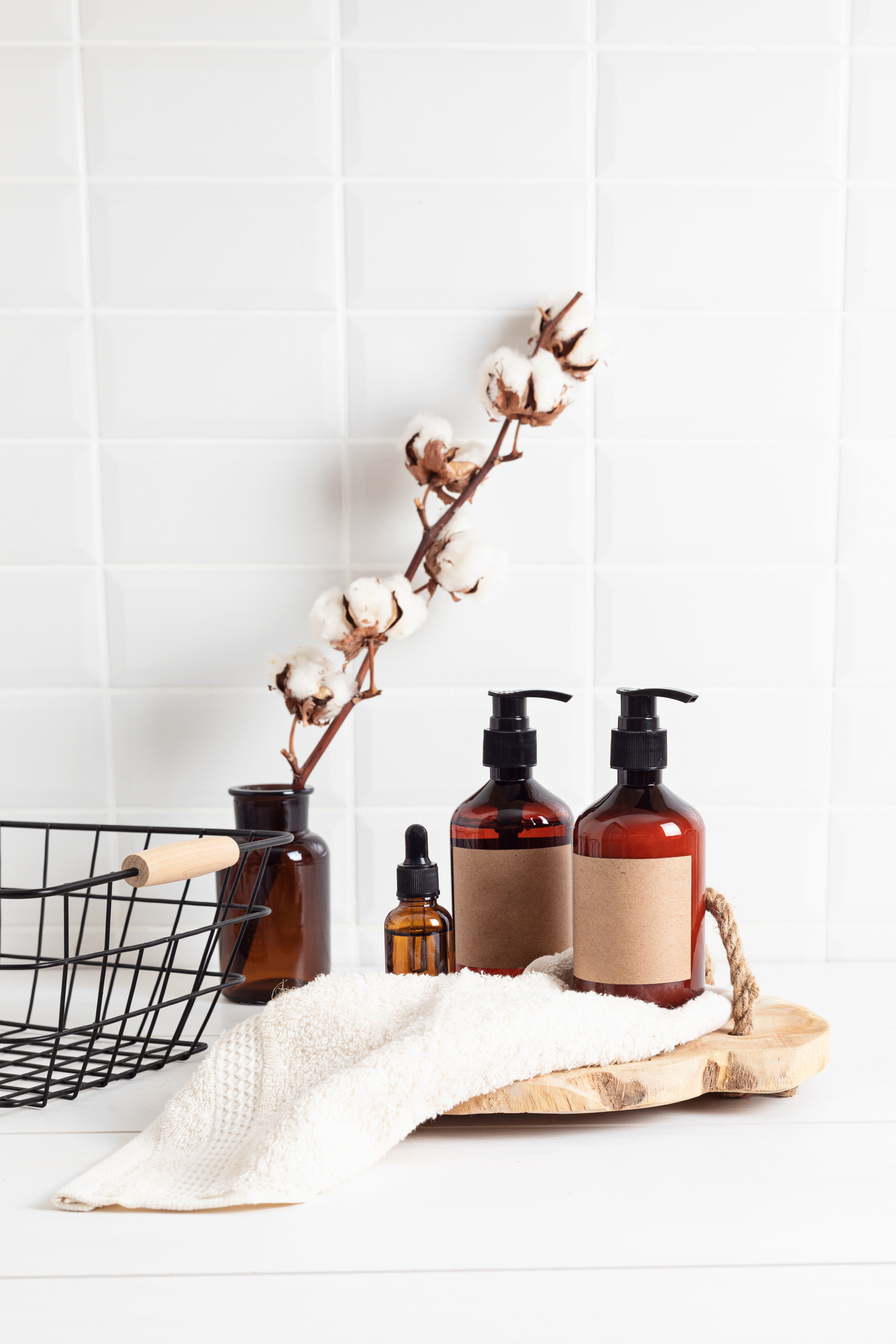 Bathroom Styling and Organization. Organic Lifestyle and Skin Care Products
